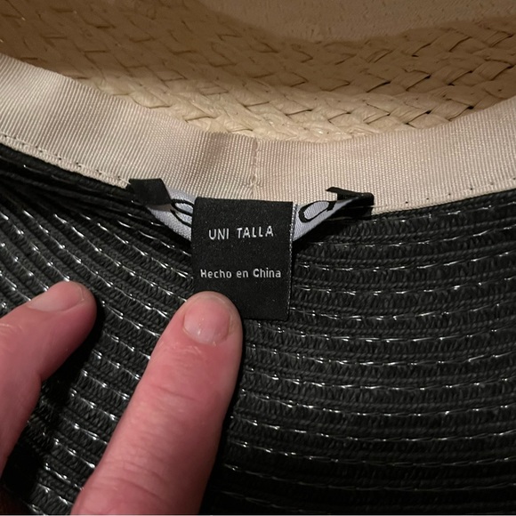 Bebe Black Tan and beige Wide Brim Floppy Hat. size Large, 24” Circumference. - Picture 6 of 13